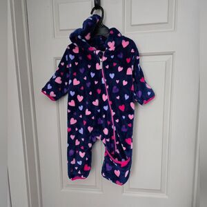 Hatley Navy Fleece Bundler / Bunting Suit 9-12 M
